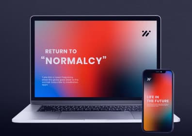 Laptop shows meditation app