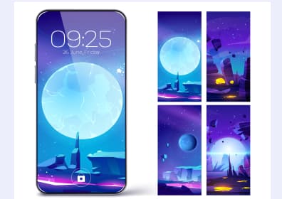 Smartphone and screen illustrations