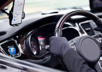 Driver uses taxi service application